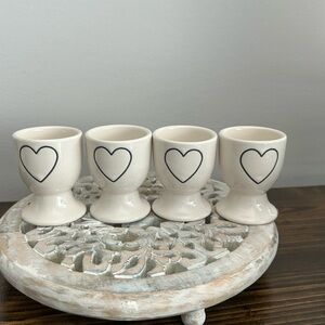 Rae Dunn Set of 4 Heart Egg Cups